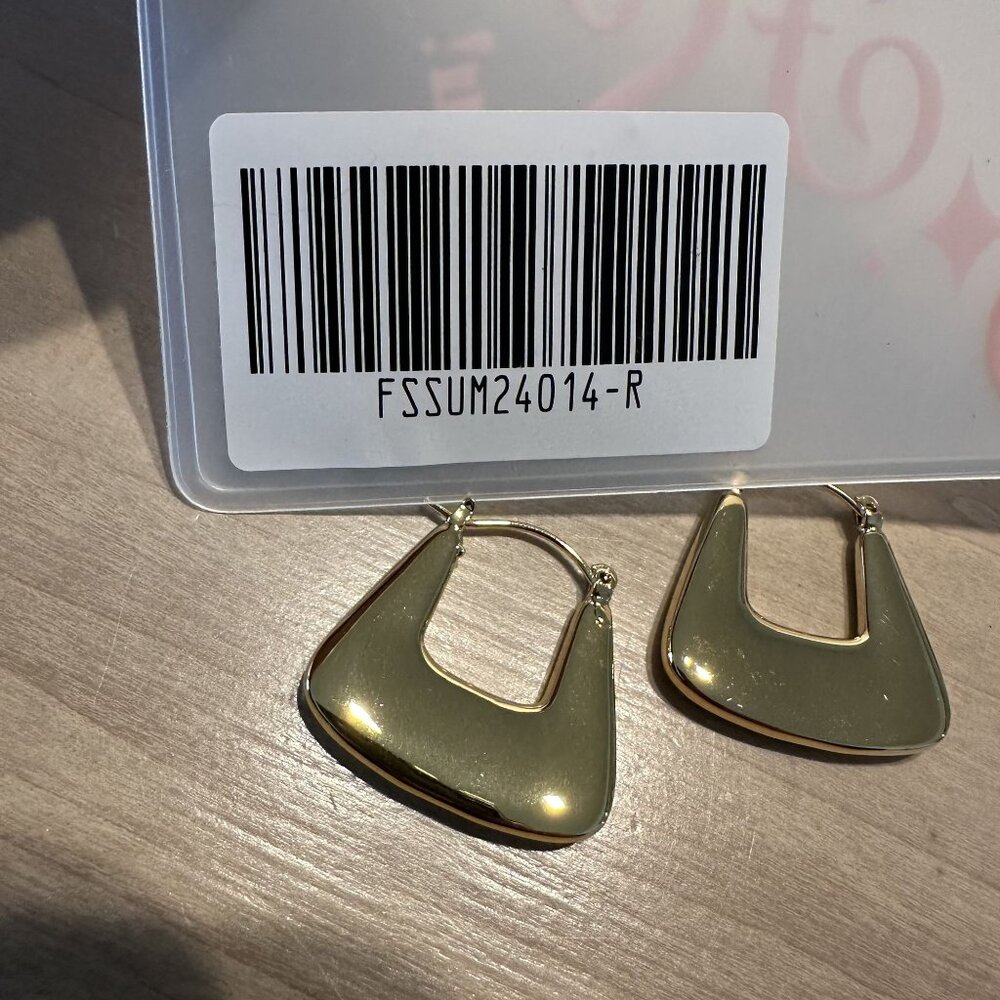 NWT Frasier Sterling Gold Coast Hoops Earrings Gold plated - Picture 6 of 6